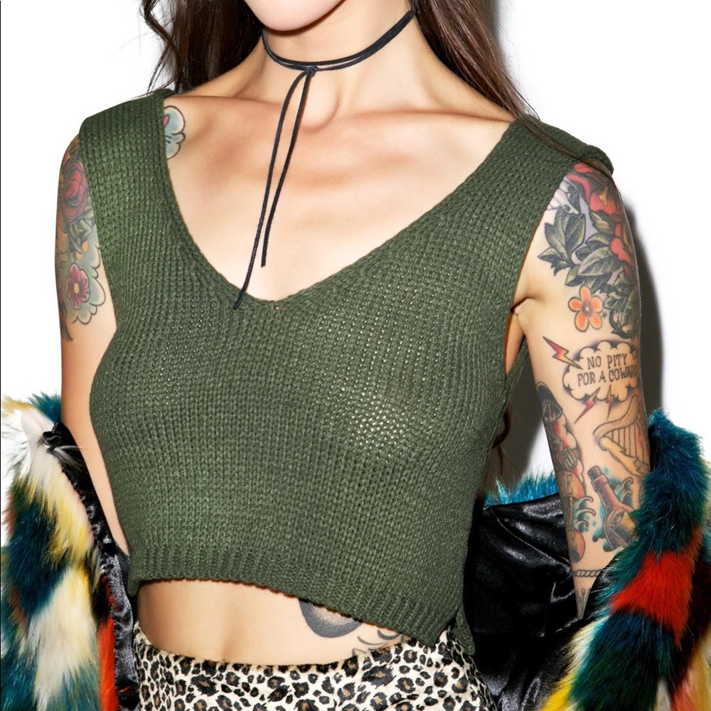 Glamorous Dirty Money Cropped Knit Tank